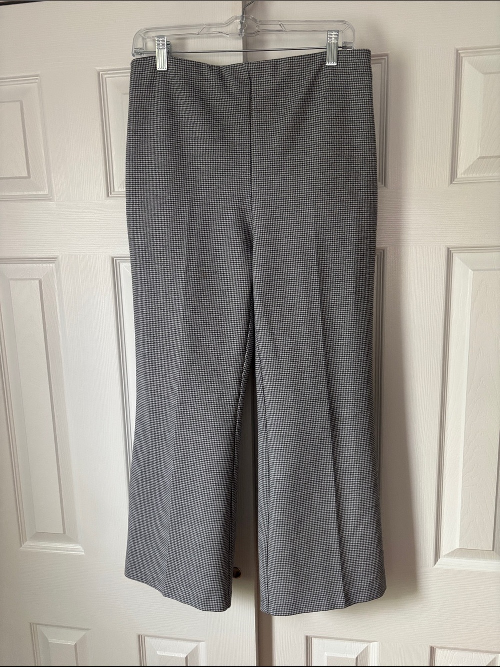 Theory Women’s Houndstooth Wide Leg Stretch Trousers Size Large